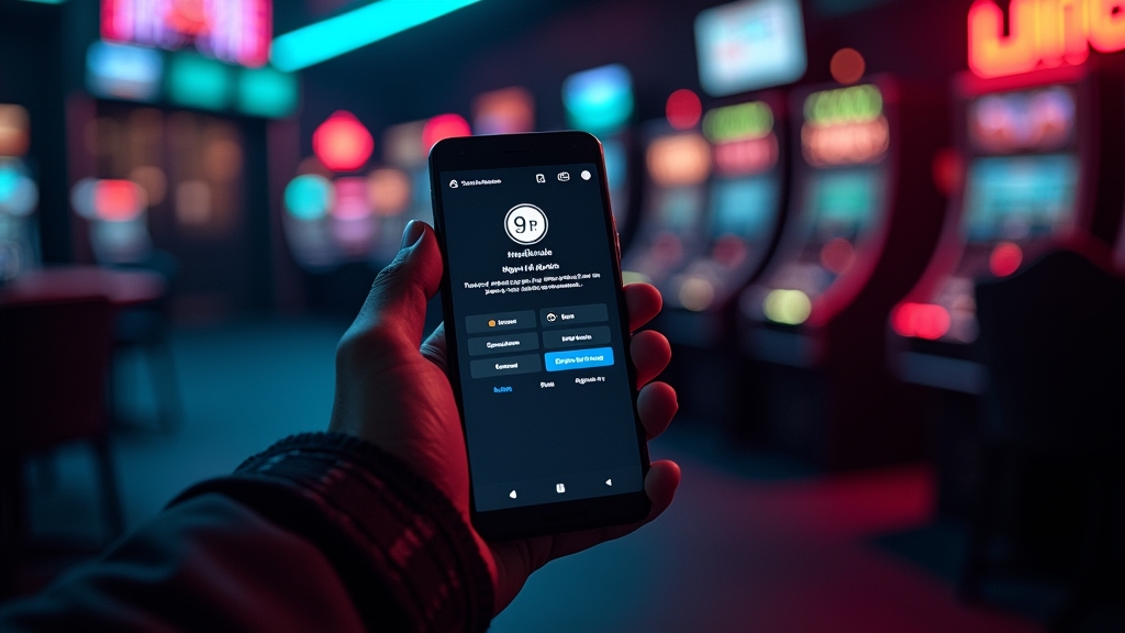 Instalación de Apk Vamoplay en un móvil Android dentro de un entorno oscuro